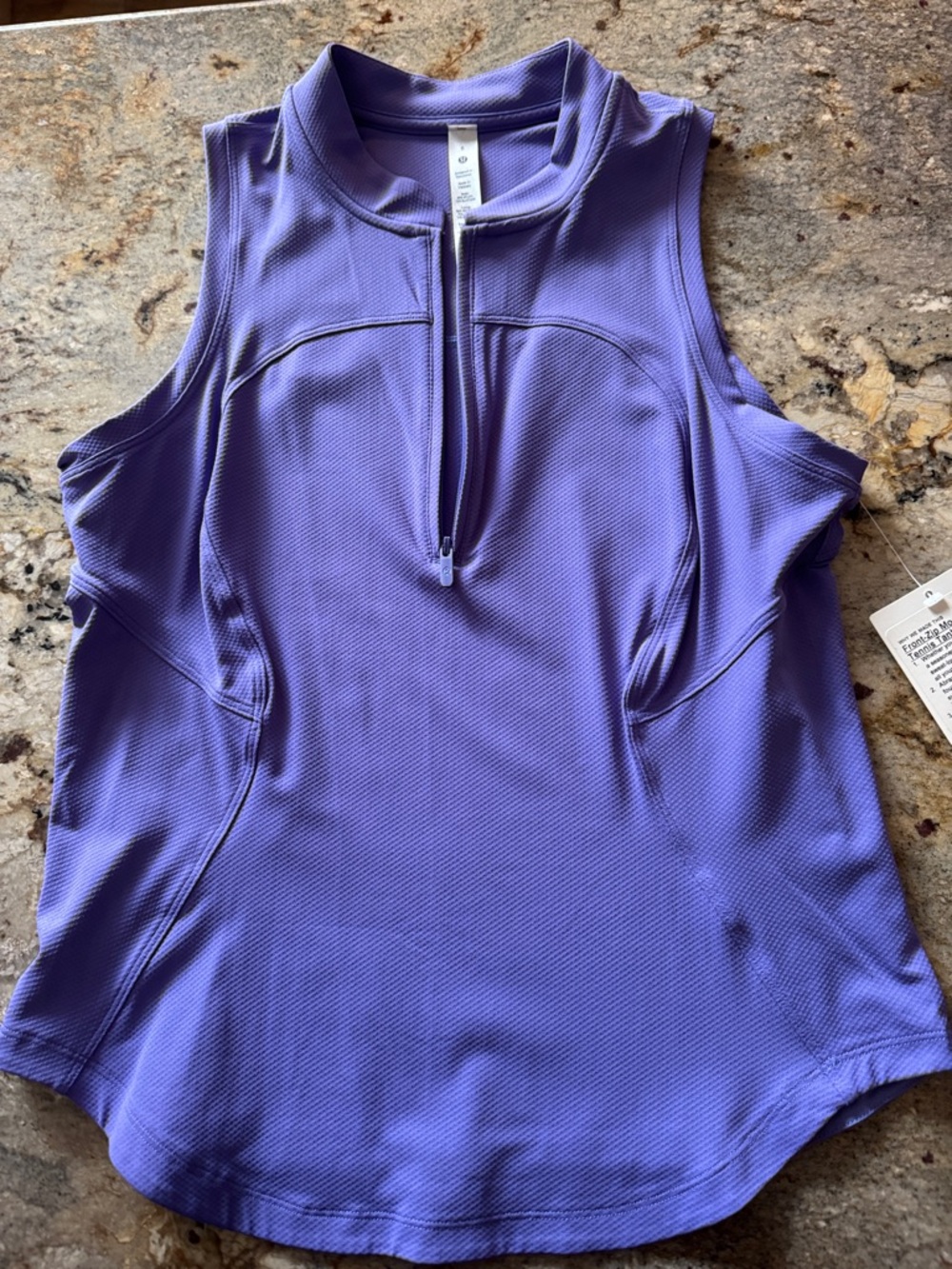 LULulemon Sleeveles Purple Quarter-Zip Active Top. Brand new.